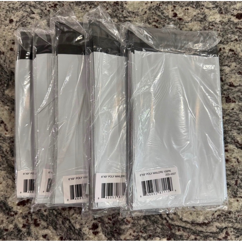 500 Pack 6x9 Poly Mailers White Self Seal Shipping Envelopes Bulk 203-4507